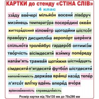 Картки для стенду Стіна слів 4 клас кольорові загаліний розмір 1091х986